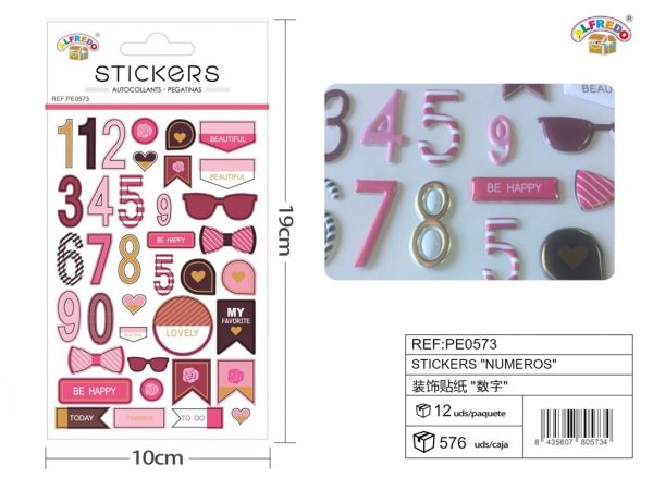 Stickers "números" 10x19 cm - Pegatinas numéricas infantiles
