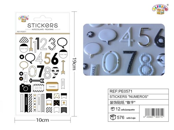 Stickers "números" 10x19 cm - Pegatinas numéricas infantiles - Imagen 3