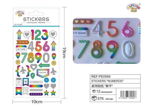 Stickers "números" 10x19 cm - Pegatinas numéricas infantiles - Imagen 4