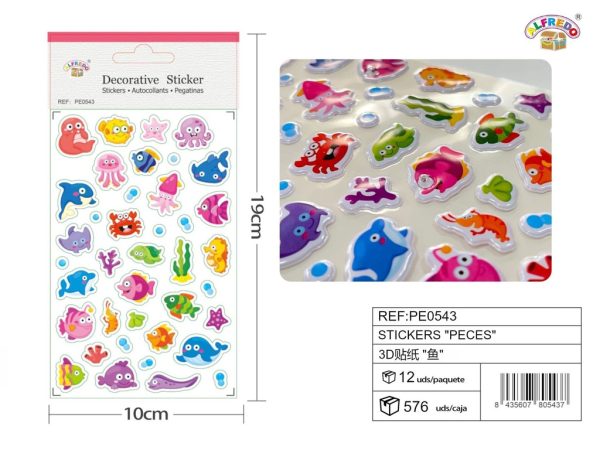 Stickers "peces" 10x19 cm - Pegatinas surtidas infantiles