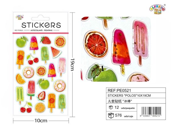 Stickers "polos" 10x19 cm - Pegatinas surtidas infantiles