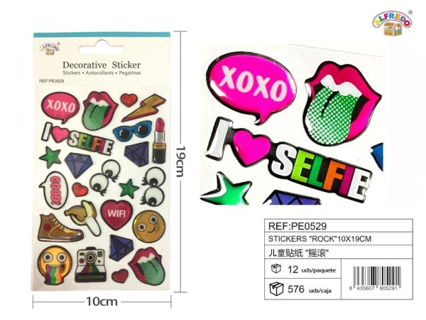 Stickers "rock" 10x19 cm - Pegatinas surtidas infantiles