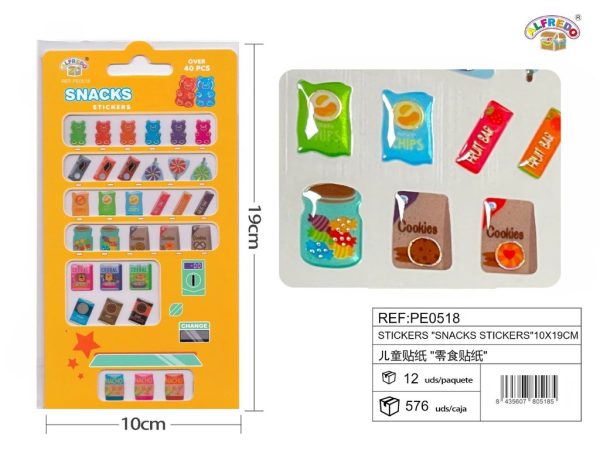 Stickers "snacks sticker" 10x19 cm - Pegatinas surtidas infantiles