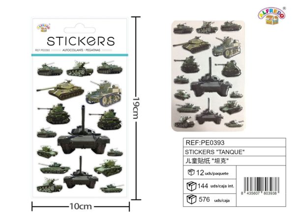 Stickers "tanque" 10x19 cm - Pegatinas surtidas infantiles - Imagen 2
