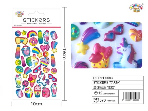 Stickers "tarta" 10x19 cm - Pegatinas surtidas infantiles
