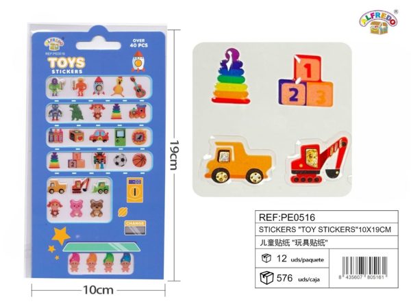 Stickers "toy stickers" 10x19 cm - Pegatinas surtidas infantiles