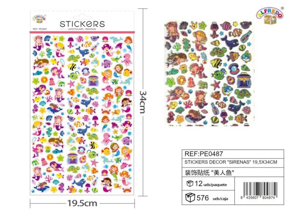 Stickers Decor "Sirenas" 19.5x34 cm - Stickers infantiles