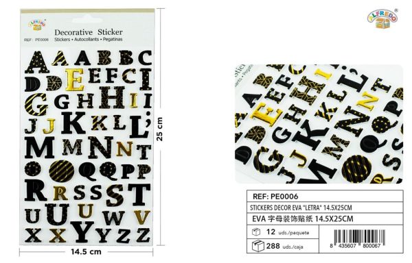 Stickers Decor EVA "Letra" 14.5x25 cm - Pegatinas decorativas de EVA