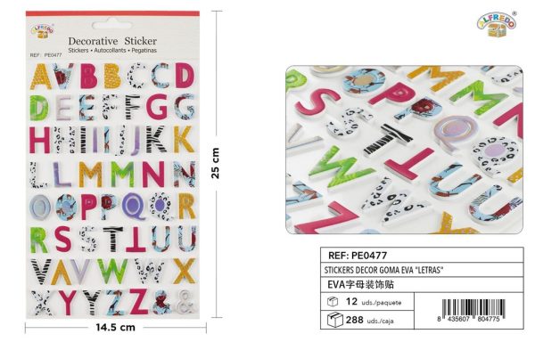 Stickers Decor Goma EVA "Letras" 14.5x25 cm - Pegatinas decorativas de EVA