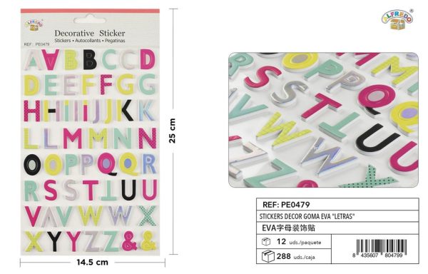 Stickers Decor Goma EVA "Letras" 14.5x25 cm - Pegatinas decorativas de EVA - Imagen 4