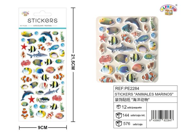 Stickers de Animales Marinos 9x21.5 cm - Adhesivos infantiles - Imagen 2