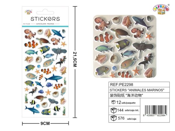 Stickers de Animales Marinos 9x21.5 cm - Adhesivos infantiles - Imagen 3