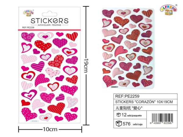 Stickers de Corazón 10x19 cm - Adhesivos infantiles