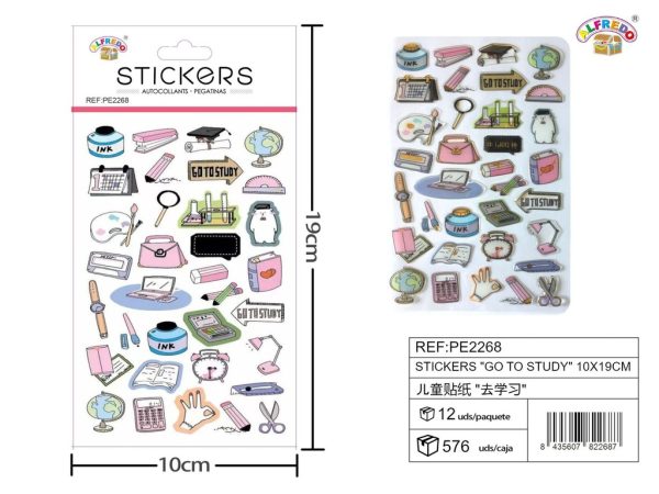 Stickers de Estudio 10x19 cm - Adhesivos infantiles
