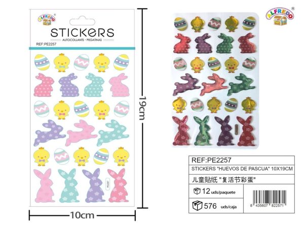 Stickers de Huevos de Pascua 10x19 cm - Adhesivos infantiles