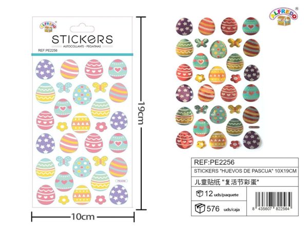 Stickers de Huevos de Pascua 10x19 cm - Adhesivos infantiles - Imagen 2