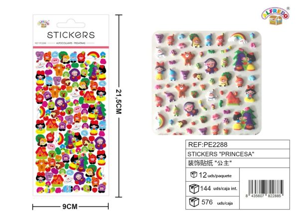 Stickers de Princesa 9x21.5 cm - Adhesivos infantiles