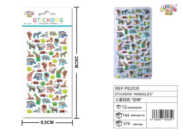 Stickers de animales 9.5x20 cm - Pegatinas infantiles