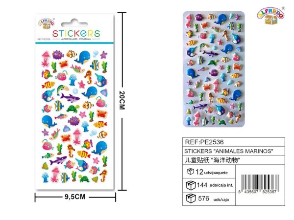 Stickers de animales marinos 9.5x20 cm - Pegatinas infantiles