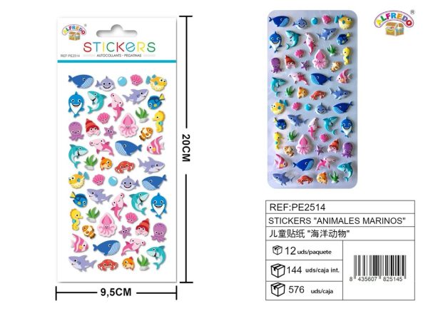 Stickers de animales marinos 9.5x20 cm - Pegatinas infantiles - Imagen 2