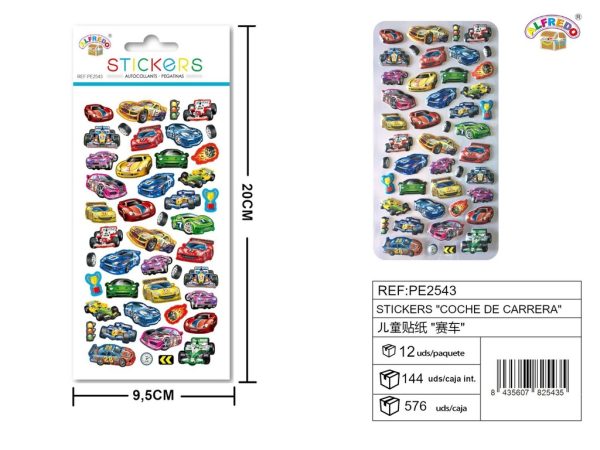 Stickers de coche de carrera 9.5x20 cm - Pegatinas infantiles