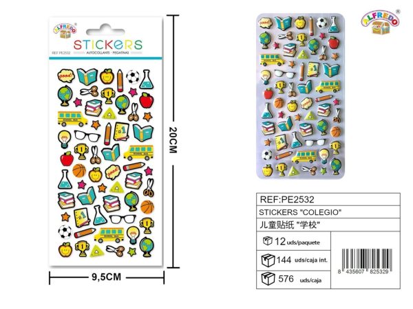 Stickers de colegio 9.5x20 cm - Pegatinas infantiles