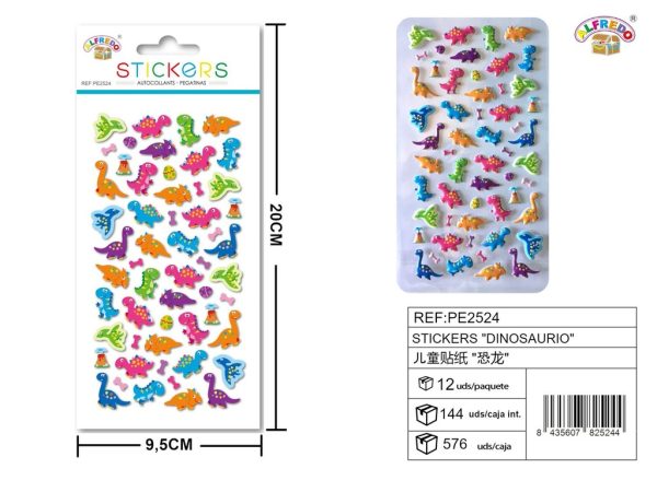 Stickers de dinosaurio 9.5x20 cm - Pegatinas infantiles