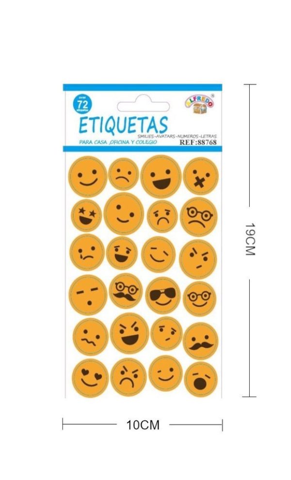 Stickers de emoticonos 10x19cm para decoración y manualidades