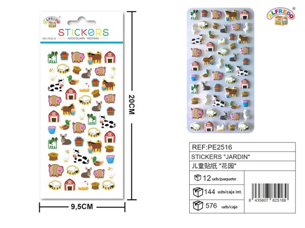 Stickers de granja 9.5x20 cm - Pegatinas infantiles