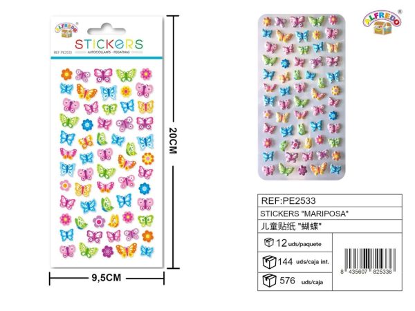 Stickers de mariposa 9.5x20 cm - Pegatinas infantiles