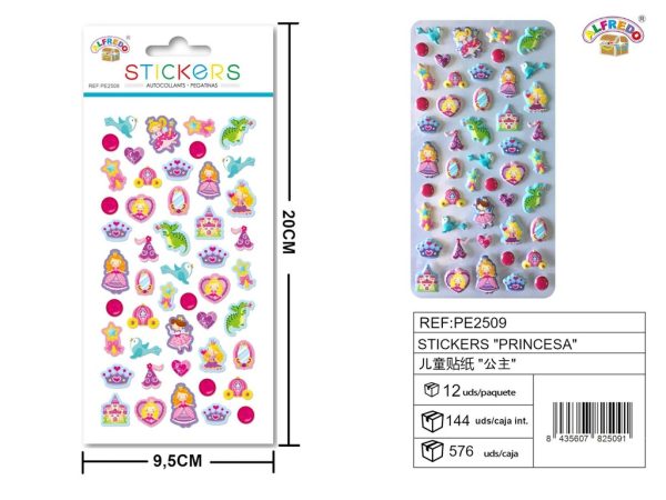Stickers de princesa 9.5x20 cm - Pegatinas infantiles