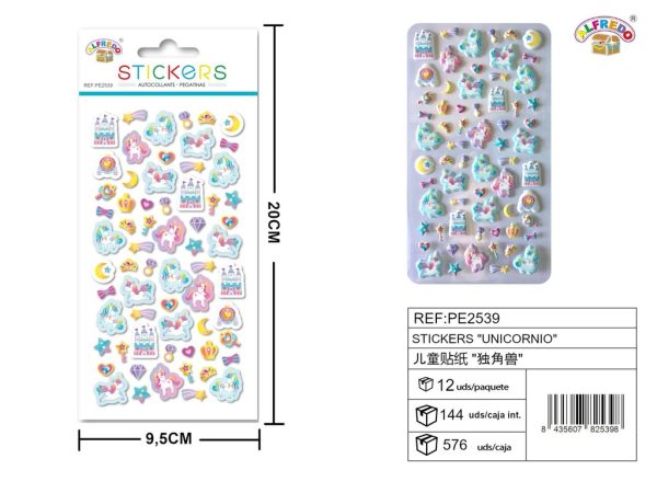 Stickers de unicornio 9.5x20 cm - Pegatinas infantiles - Imagen 3
