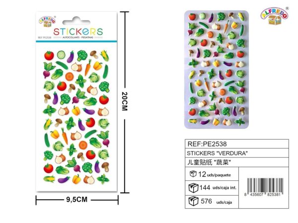 Stickers de verdura 9.5x20 cm - Pegatinas infantiles