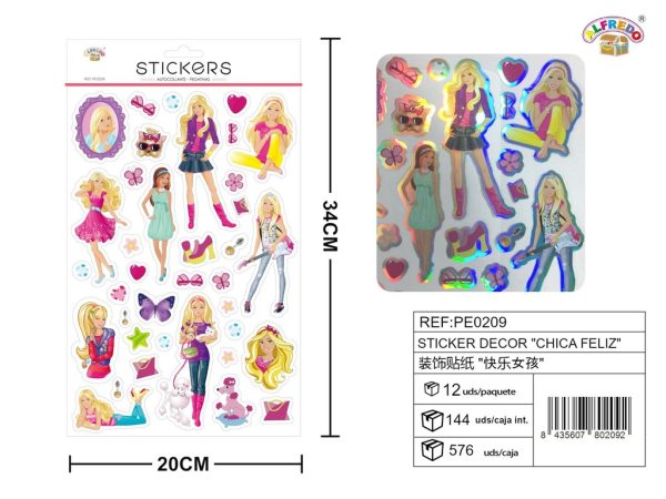 Stickers decor "Chica Feliz" 20 x 34 cm - Stickers para niños