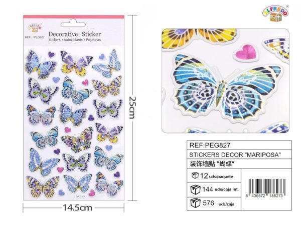 Stickers decor "Mariposa" - 14.5 x 25 cm - Imagen 5
