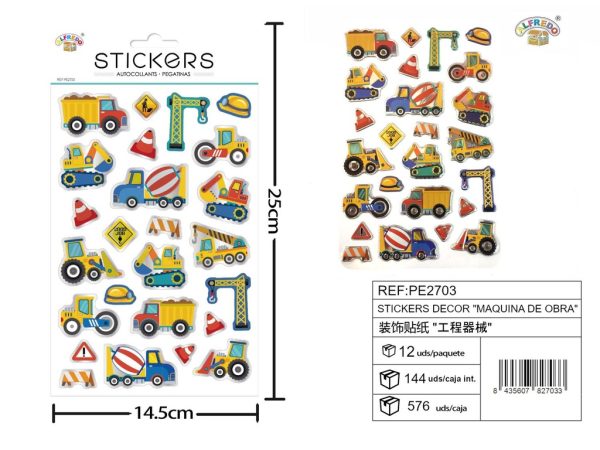 Stickers decor "Máquina de obra" - 14.5 x 25 cm