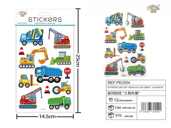 Stickers decor "Vehículo de obra" 14.5 x 25 cm - Stickers para niños