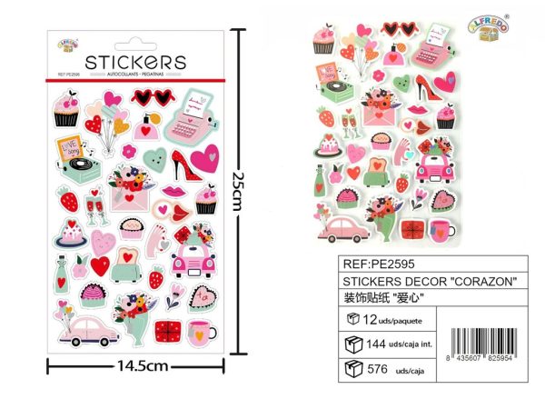 Stickers decor "corazón" 14x25 cm - Pegatinas infantiles