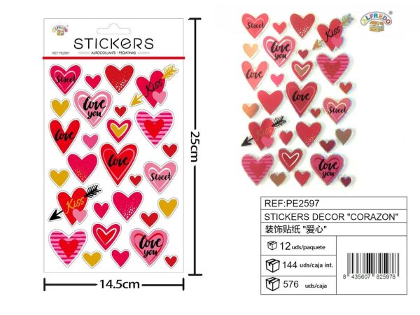 Stickers decor "corazón" 14x25 cm - Pegatinas infantiles - Imagen 2