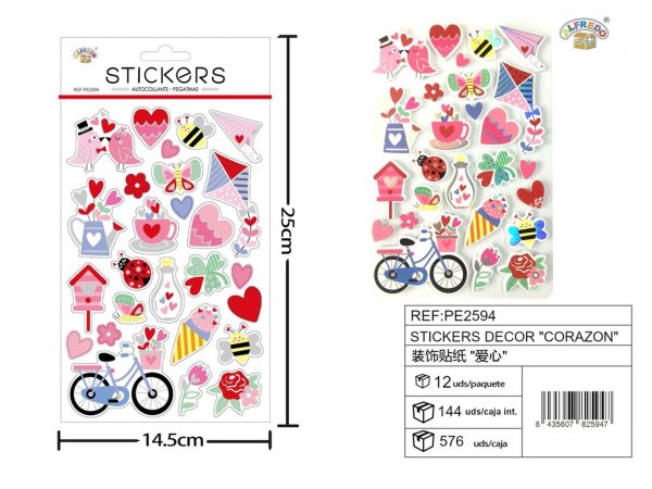 Stickers decor "corazón" 14x25 cm - Pegatinas infantiles - Imagen 3