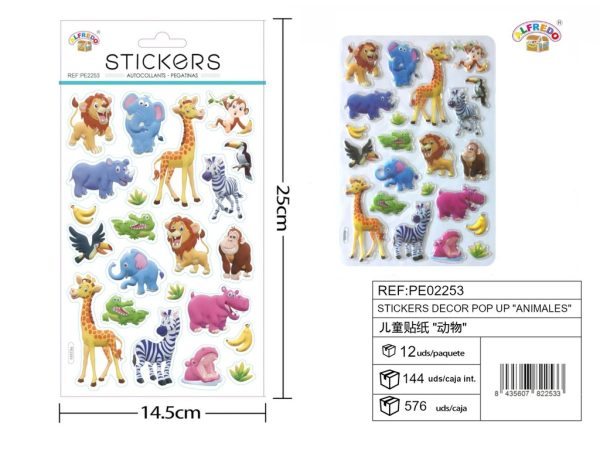 Stickers decorativos "Animales" 14.5x25cm - Decoración infantil