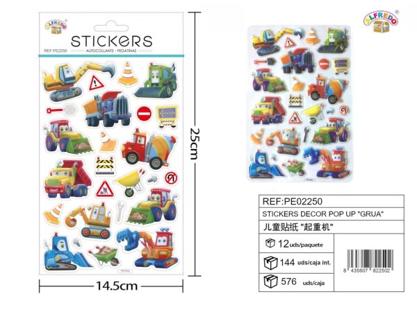 Stickers decorativos "Grúa" 14.5x25cm - Decoración infantil