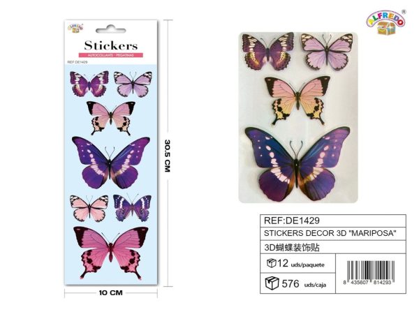 Stickers decorativos 3D "Mariposa" 10x30.5cm - Decoración para el hogar - Imagen 2