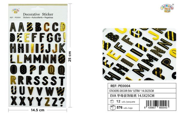 Stickers decorativos EVA "letra" 14.5x25cm para manualidades y decoración