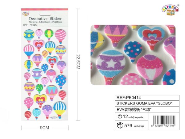Stickers goma EVA "globo" 9x22.5 cm - Pegatinas de manualidades