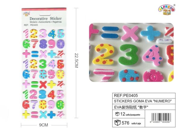 Stickers goma EVA "número" 9x22.5 cm - Pegatinas de manualidades