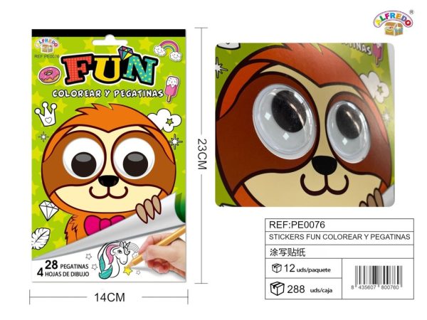 Stickers para colorear y pegatinas 14x23cm para manualidades