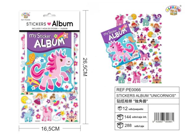 Stickers álbum "Unicornios" 16.5x26.5cm - Albumes de stickers - Imagen 2