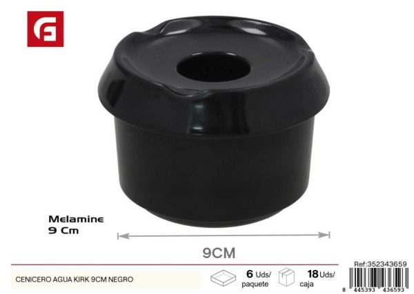 Cenicero agua Kirk 9 cm negro - Accesorios para fumar y ceniceros