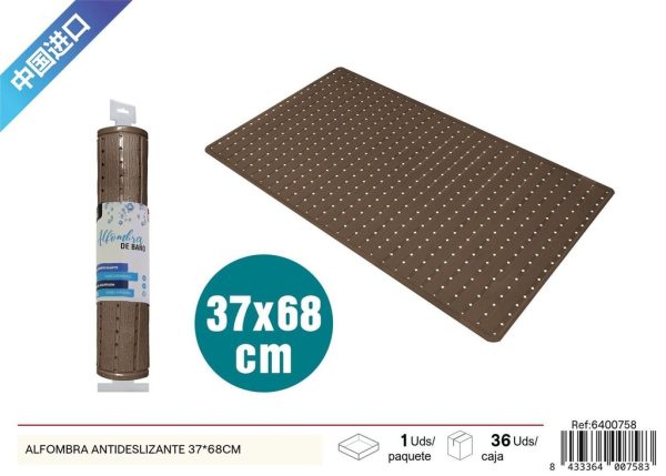 Alfombra antideslizante color café 37x68cm - Accesorios de baño